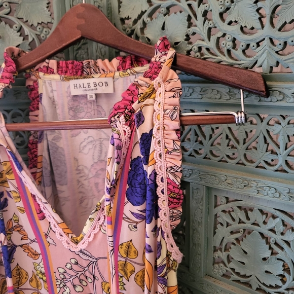 Hale Bob | High Neck / Halter Knit Blouse Tank | Floral | NWOT | Size XS - Picture 2 of 13